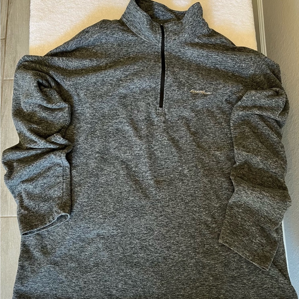 Eddie Bauer Men's Charcoal Zip-Up Sweater